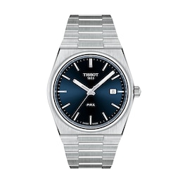 Men's Tissot PRX 40mm Analog Watch with Navy Blue Dial and Stainless Steel Bracelet (Model: T1374101104100)