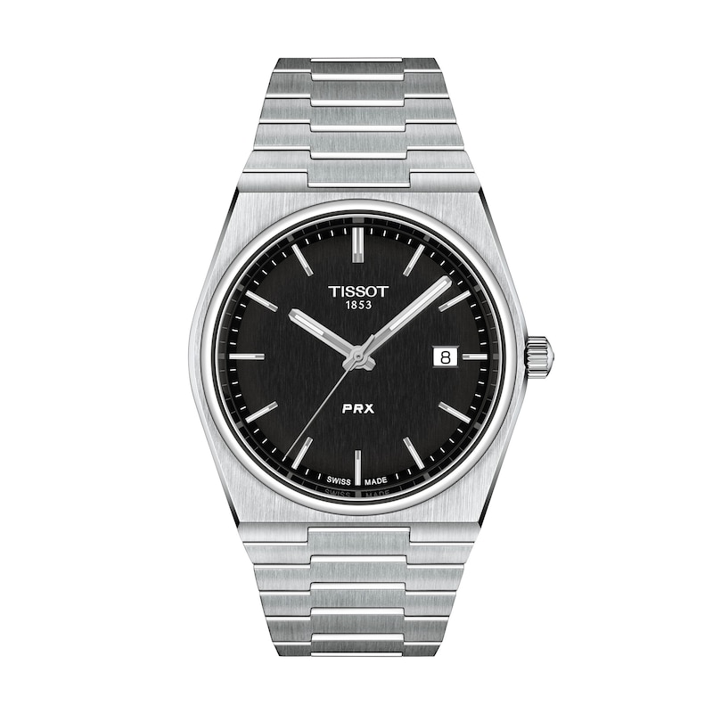 Main Image 1 of Men's Tissot PRX 40mm Analog Watch with Black Dial and Stainless Steel Bracelet (Model: T1374101105100)