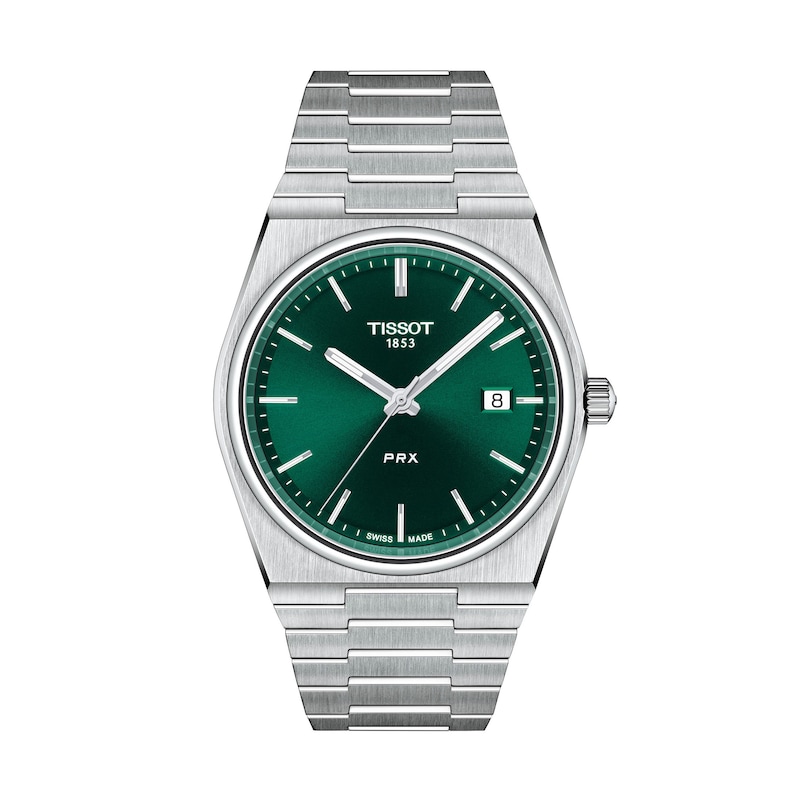 Main Image 1 of Men's Tissot PRX 40mm Analog Watch with Green Dial and Stainless Steel Bracelet (Model: T1374101109100)