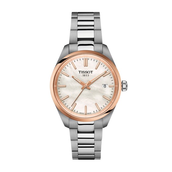 Unisex Tissot PR 100 Analog Watch with Mother-of-Pearl Dial (Model: T1502102111100)