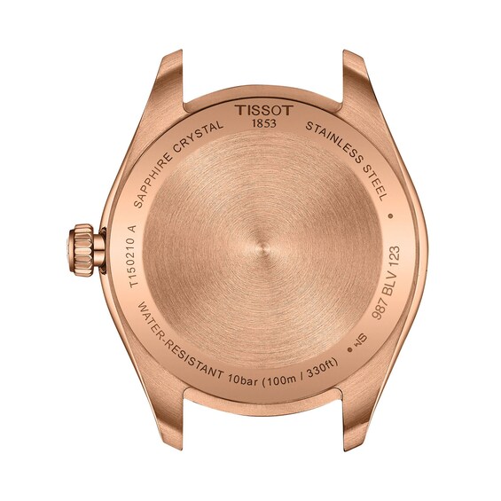 Unisex Tissot PR 100 Analog Watch with Brown Dial and Rose-Tone PVD Bracelet (Model: T1502103329100)