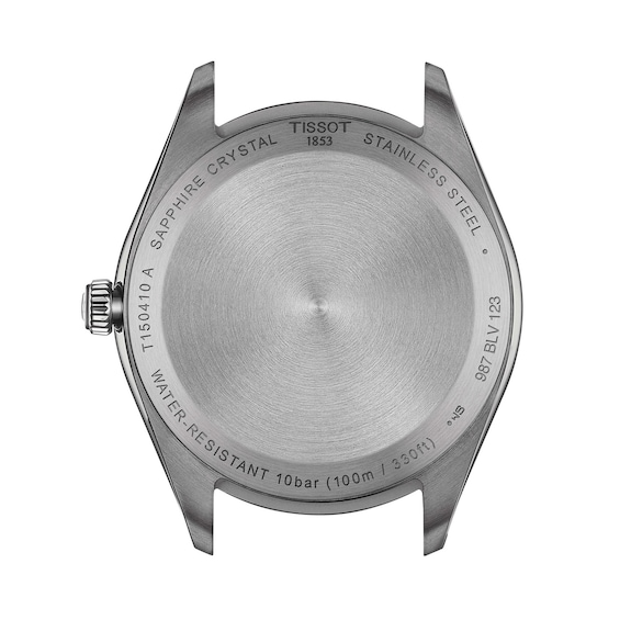 Men's Tissot PR 100 Analog Watch with Two-Tone Dial and Brown Leather Strap (Model: T1504101603100)