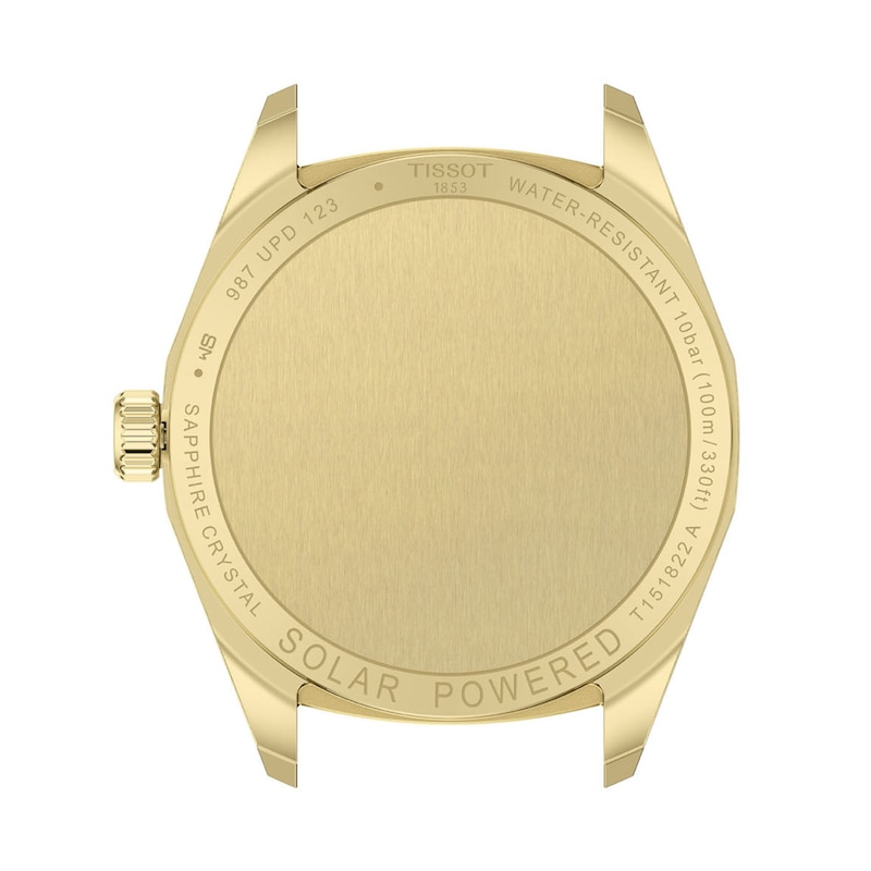 Main Image 3 of Unisex Tissot PRC 100 Solar Watch with Gold-Tone Dial and PVD Bracelet (Model: T1518223302100)