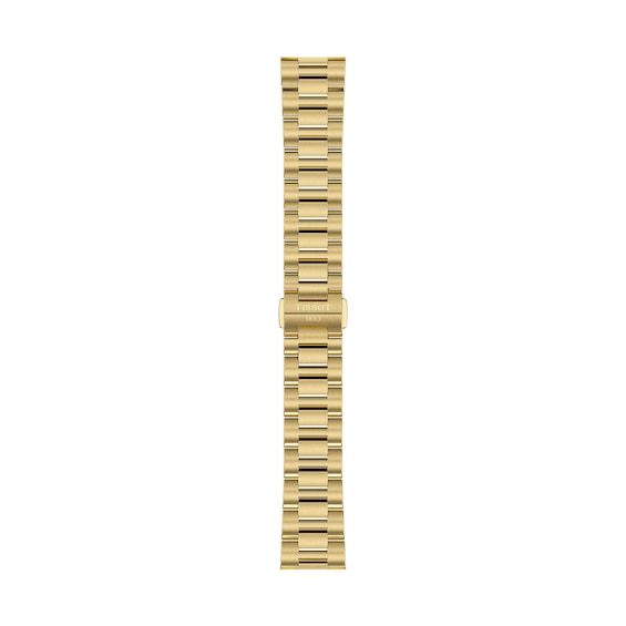 Unisex Tissot PRC 100 Solar Watch with Gold-Tone Dial and PVD Bracelet (Model: T1518223302100)