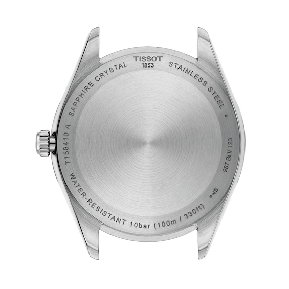 Men's Tissot Ballade Analog Watch with Navy Blue Dial and Stainless Steel Bracelet (Model: T1564101104100)