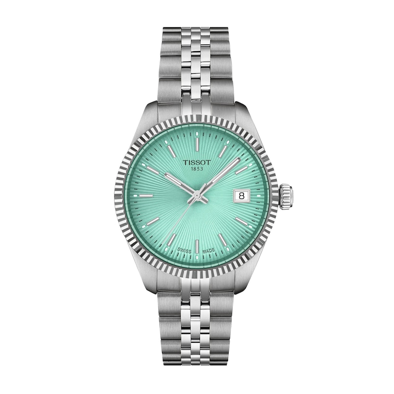 Main Image 1 of Ladies' Tissot Ballade Analog Watch with Light Green Dial and Stainless Steel Bracelet (Model: T1562101109100)