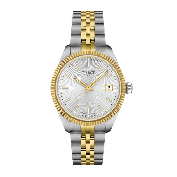 Ladies' Tissot Ballade Analog Watch with Silver-Tone Dial and Two-Tone Stainless Steel Bracelet (Model: T1562102203100)