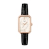 Thumbnail Image 1 of Ladies' Tissot SRV Watch in Rose Gold-Tone PVD with Mother-of-Pearl Dial and Black Leather Strap (Model: T1601103611300)