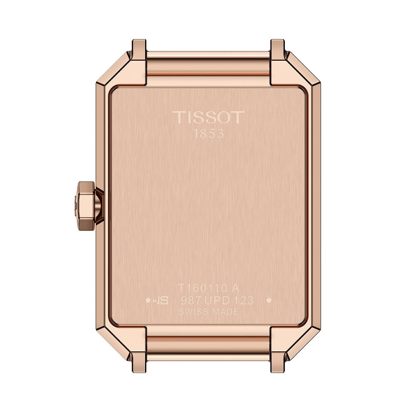 Main Image 3 of Ladies' Tissot SRV Watch in Rose Gold-Tone PVD with Mother-of-Pearl Dial and Black Leather Strap (Model: T1601103611300)