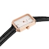 Thumbnail Image 5 of Ladies' Tissot SRV Watch in Rose Gold-Tone PVD with Mother-of-Pearl Dial and Black Leather Strap (Model: T1601103611300)