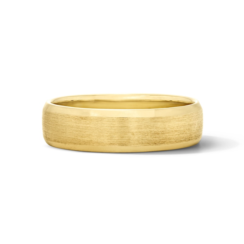 Main Image 1 of Men's 8.0mm Brushed Stepped Edge Wedding Band in 14K Gold