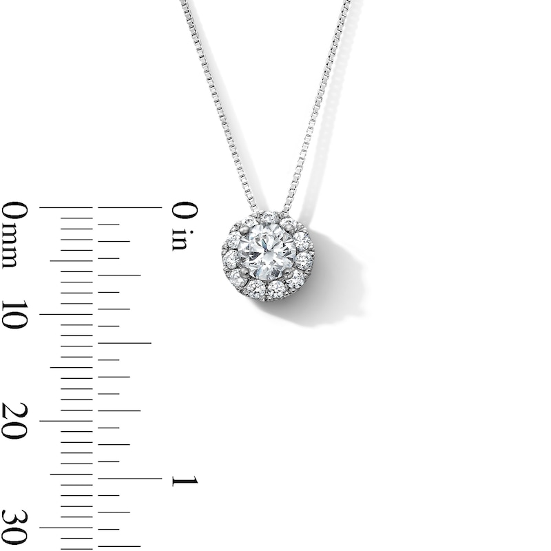 Main Image 2 of 1 CT. T.W. Certified Lab-Grown Diamond Frame Pendant in 10K White Gold (F/VS2) - 19"