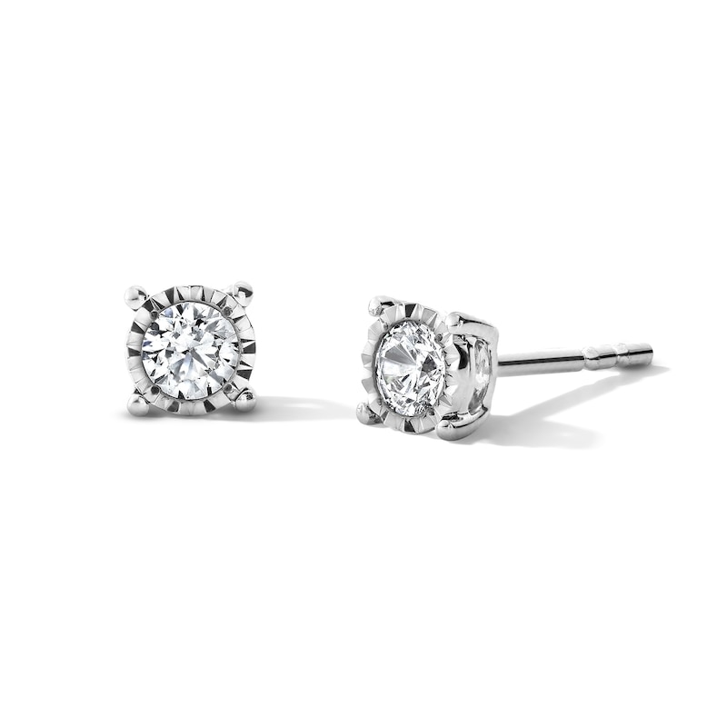 Main Image 1 of 1/4 CT. T.W. Certified Lab-Grown Diamond Solitaire Stud Earrings in Sterling Silver (F/VS2)
