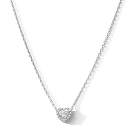 1/2 CT. T.W. Certified Heart -Shaped Lab-Grown Diamond Frame Necklace in Sterling Silver (F/VS2)