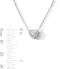 Thumbnail Image 2 of 1/2 CT. T.W. Certified Heart -Shaped Lab-Grown Diamond Frame Necklace in Sterling Silver (F/VS2)
