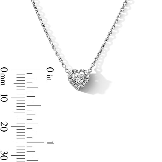 1/2 CT. T.w. Certified Heart -Shaped Lab-Grown Diamond Frame Necklace in Sterling Silver (F/Vs2)