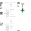 Thumbnail Image 3 of 1/10 CT. T.W. Diamond and Emerald Quartet Drop Earrings in 10K Gold