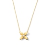 Thumbnail Image 1 of Flower Necklace with Diamond Accents in 10K Gold - 18"