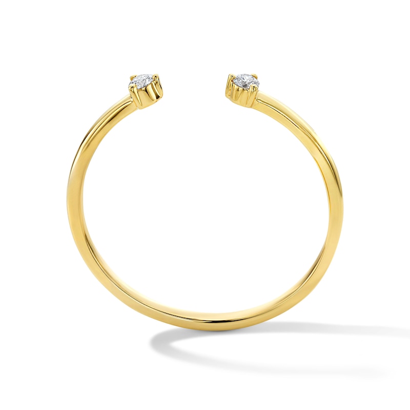 Main Image 3 of 1/20 CT. T.W. Diamond Open Ring in 10K Gold