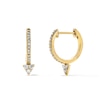 Thumbnail Image 1 of 1/5 CT. T.W. Diamond Triangle Drop Hoop Earrings in 10K Gold
