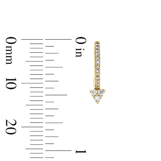 1/5 CT. T.w. Diamond Triangle Drop Hoop Earrings in 10K Gold