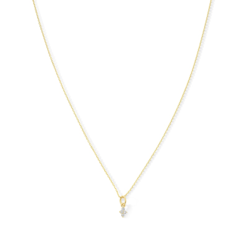 Main Image 1 of 1/20 CT. T.W. Diamond Star Necklace in 10K Gold - 18"