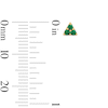 Thumbnail Image 3 of Emerald Triangle Three-Stone Stud Earrings in 10K Gold