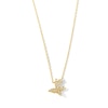 Thumbnail Image 1 of 1/8 CT. T.W. Diamond Tilted Butterfly Necklace in 10K Gold 18”