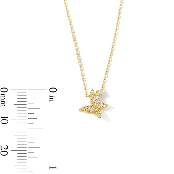 1/8 CT. T.w. Diamond Tilted Butterfly Necklace in 10K Gold 18”
