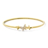 Thumbnail Image 1 of 1/5 CT. T.W. Diamond Tilted Butterflies Bangle Bracelet in 10K Gold - 7.0”