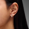 Thumbnail Image 2 of 1/5 CT. T.W. Diamond Double Flower Drop Earrings in 10K Gold