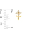 Thumbnail Image 2 of 1/5 CT. T.W. Diamond Double Flower Drop Earrings in 10K Gold