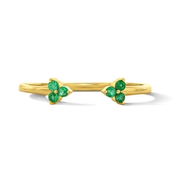 Emerald Trios Open Ring in 10K Gold