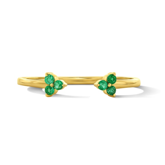 Emerald Trios Open Ring in 10K Gold