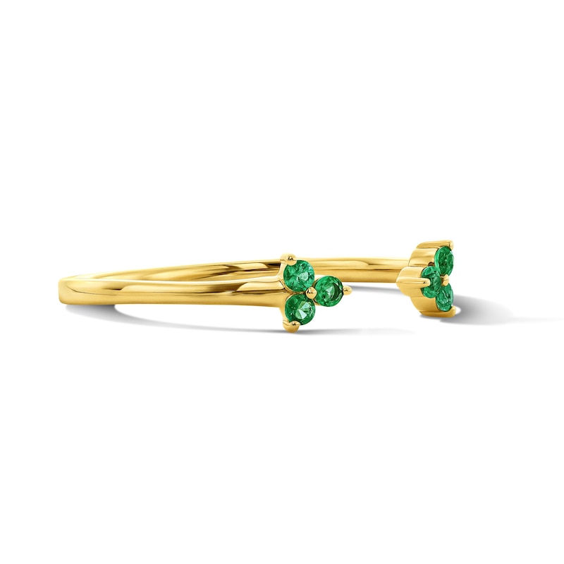 Main Image 3 of Emerald Trios Open Ring in 10K Gold
