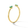 Thumbnail Image 4 of Emerald Trios Open Ring in 10K Gold