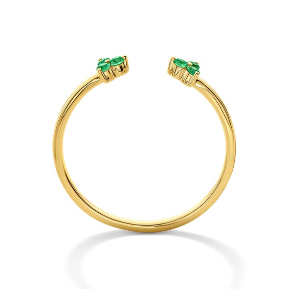 Emerald Trios Open Ring in 10K Gold