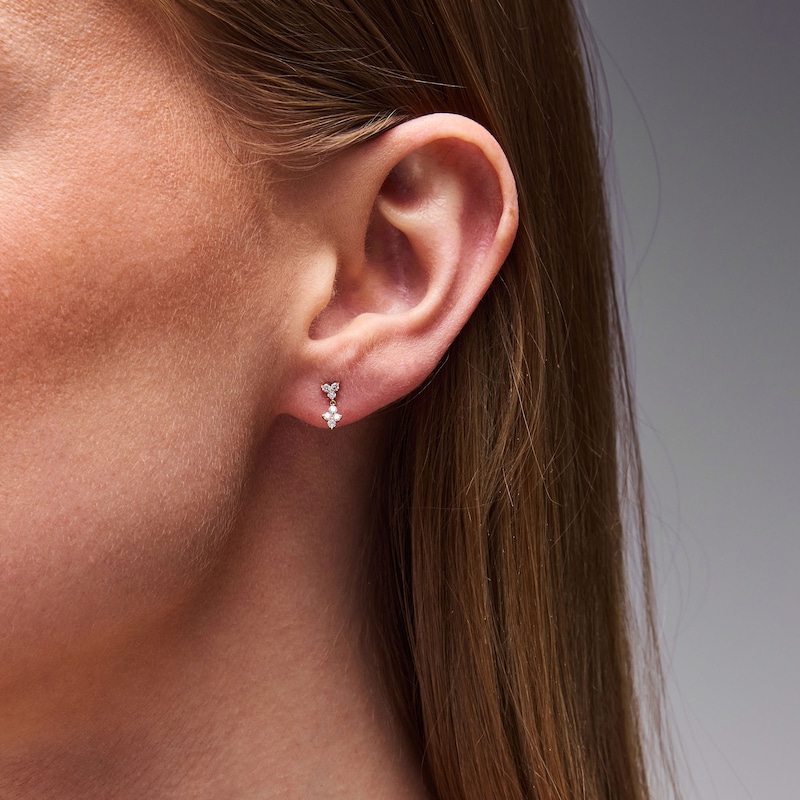 Main Image 2 of 1/5 CT. T.W. Diamond Star Drop Earrings in 10K Gold