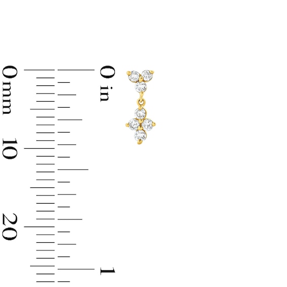 1/5 CT. T.w. Diamond Star Drop Earrings in 10K Gold