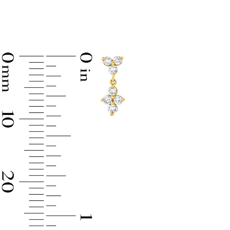 Main Image 3 of 1/5 CT. T.W. Diamond Star Drop Earrings in 10K Gold