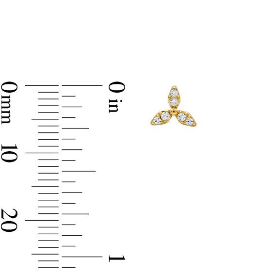 1/10 CT. T.w. Diamond Petal Mini Stud Earrings in 10K Gold