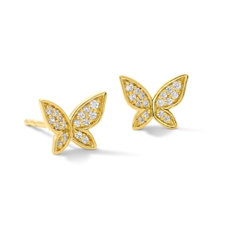 1/10 CT. T.W. Diamond Butterfly Stud Earrings in 10K Gold