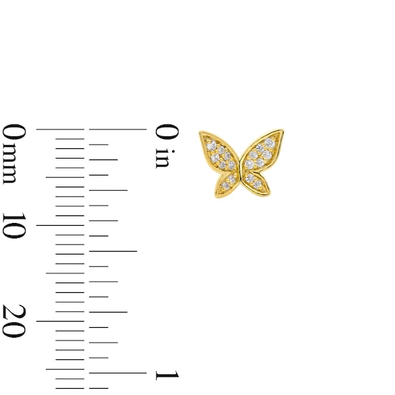 1/10 CT. T.w. Diamond Butterfly Stud Earrings in 10K Gold