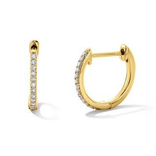 1/10 CT. T.W. Diamond Hoop Earrings in 10K Gold