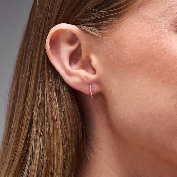 1/10 CT. T.w. Diamond Hoop Earrings in 10K Gold