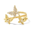 Thumbnail Image 1 of 1/8 CT. T.W. Diamond Butterfly Trio Ring in 10K Gold