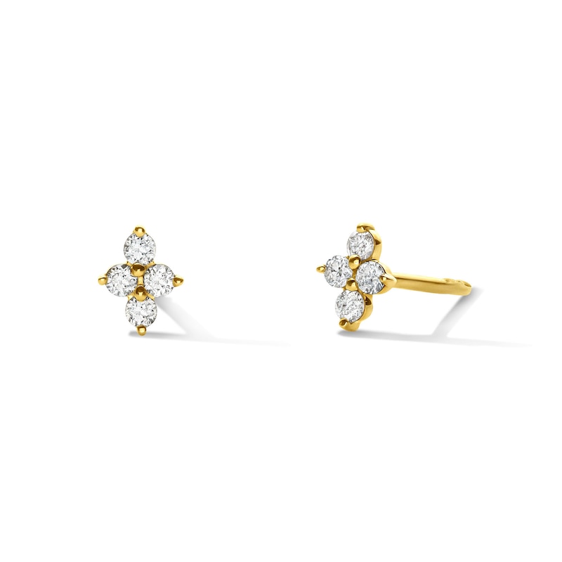 Main Image 1 of 1/10 CT. T.W. Diamond Star Stud Earrings in 10K Gold