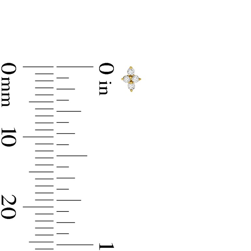 Main Image 3 of 1/10 CT. T.W. Diamond Star Stud Earrings in 10K Gold