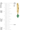 Thumbnail Image 3 of Emerald Quartet Drop Hoop Earrings in 10K Gold