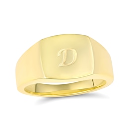 Initial Cushion-Shaped Signet Ring